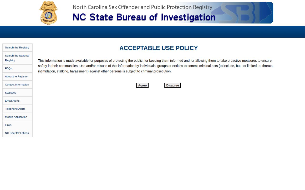 Official North Carolina registry photo channel for some released Graham County offenders